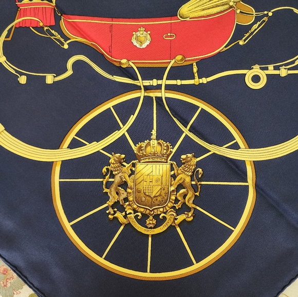 Hermes Vintage Carren 90 Silk Scarf "Springs" by Ledoux - Picture 6 of 15